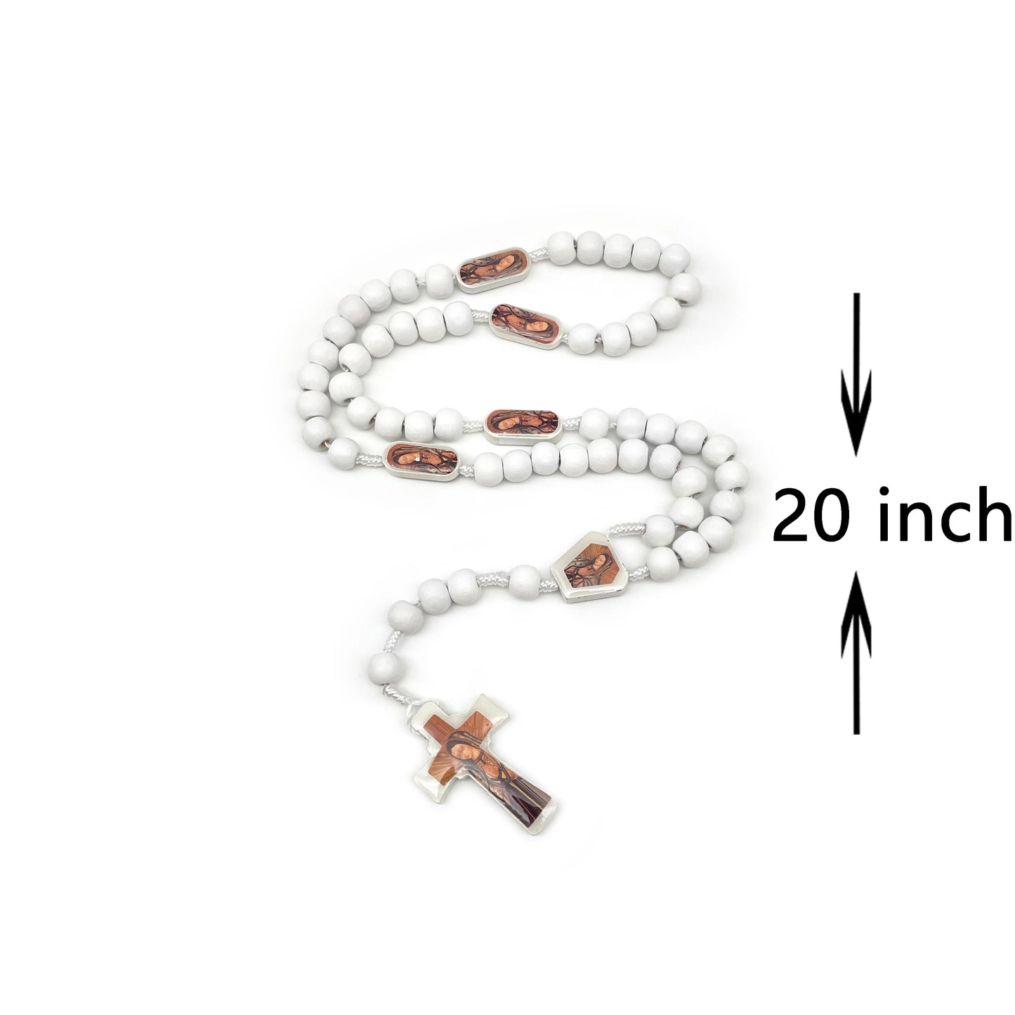 Our Lady Of Guadalupe Rose Scented Rosary Beads Necklace Set