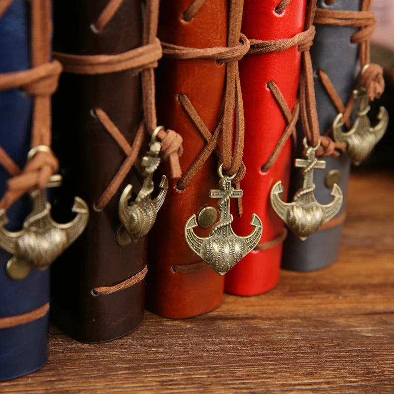Vintage Pirate Spiral Notebook Journal With Replaceable Leather Cover
