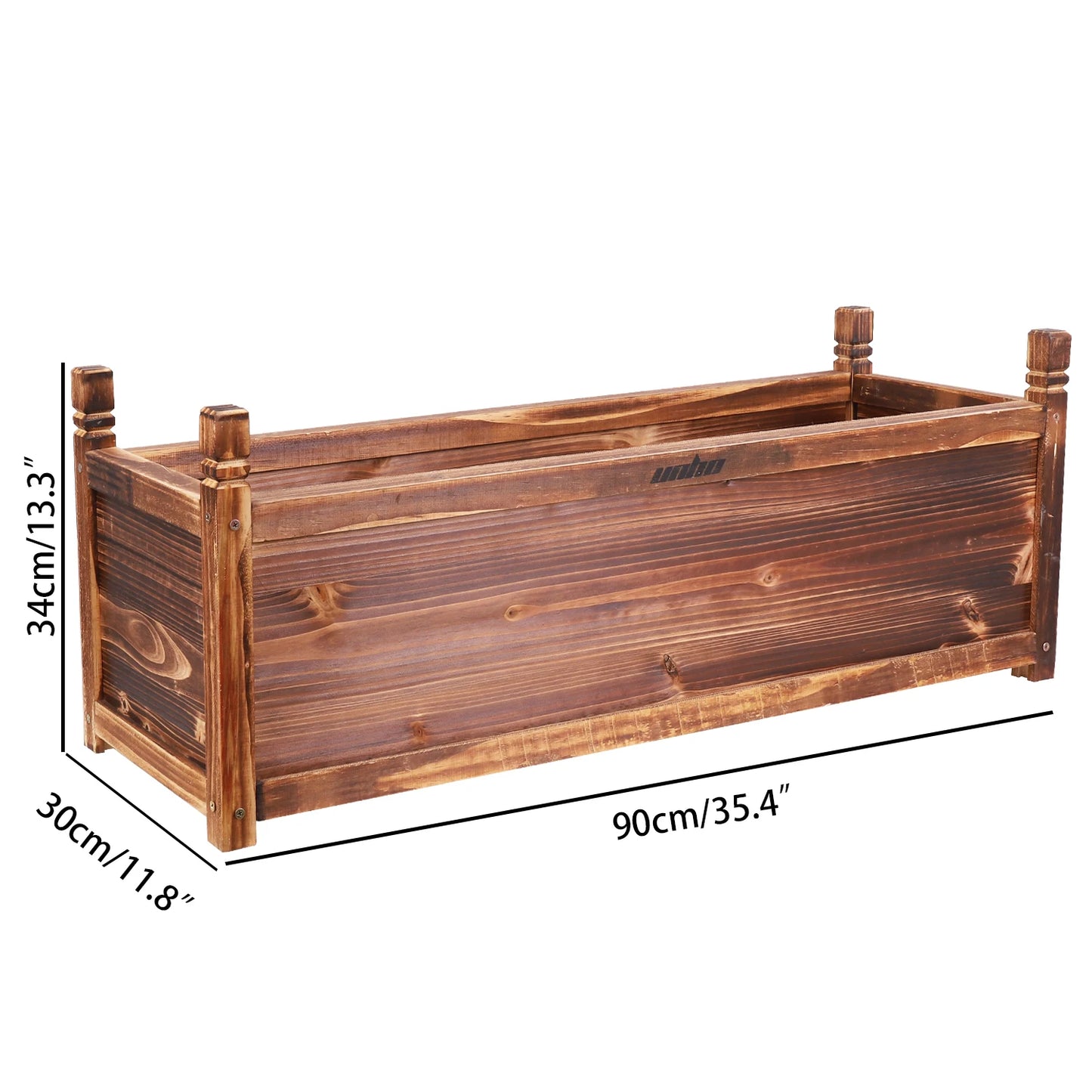 Natural Pine Wood Raised Planter Box For Indoor Outdoor Gardening