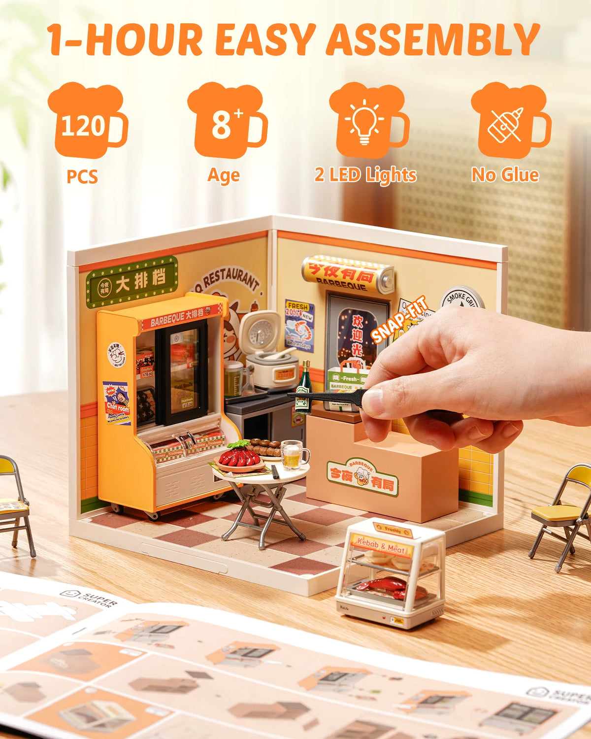 Rolife DIY Miniature Food Stall Dollhouse 3D Puzzle Kit