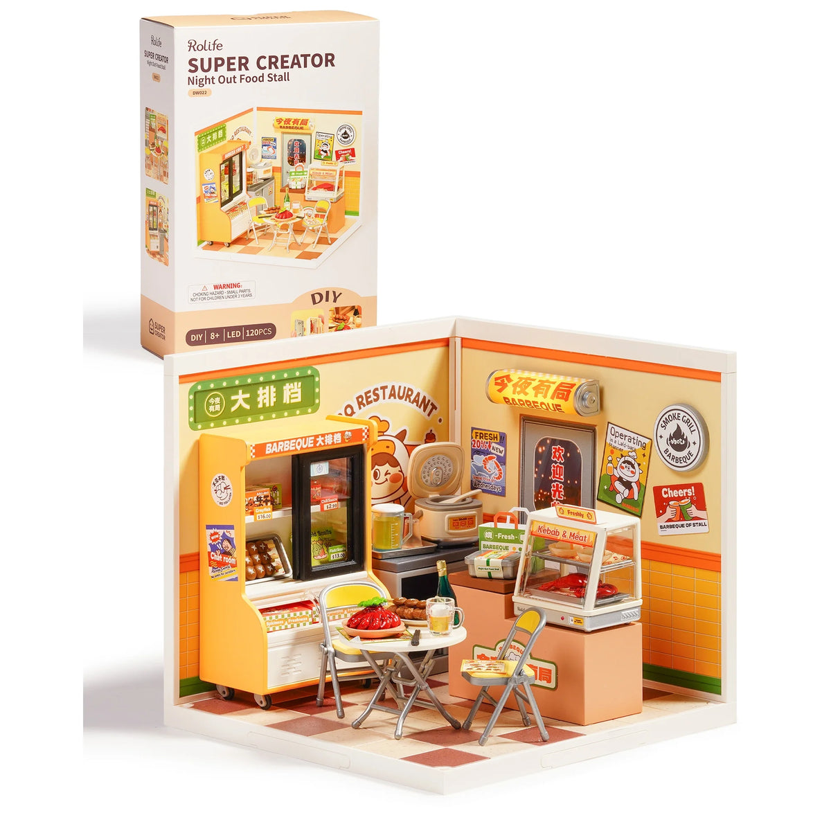 Rolife DIY Miniature Food Stall Dollhouse 3D Puzzle Kit