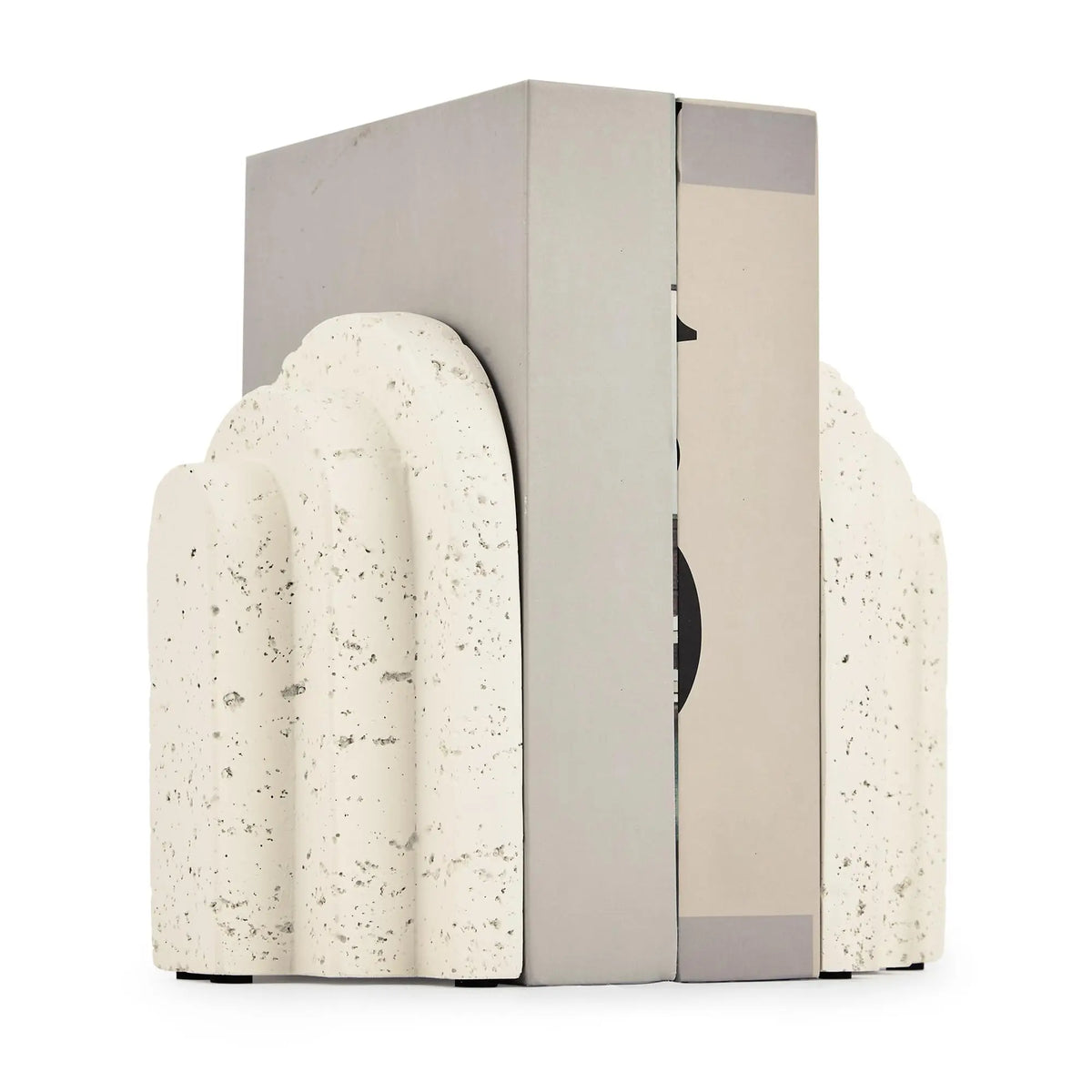 Decorative Faux Travertine Resin Bookends for Shelves and Desks