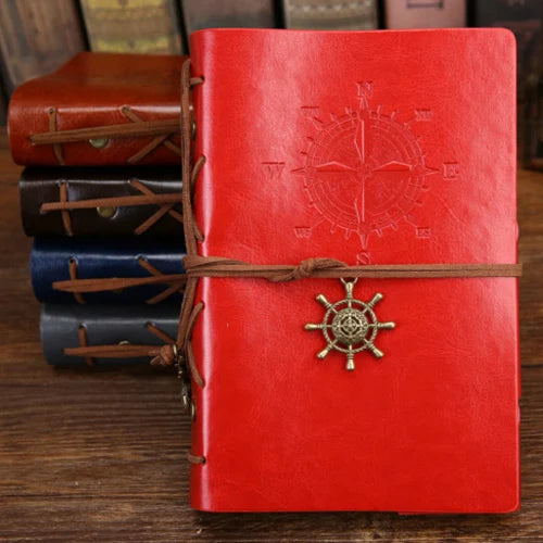 Vintage Pirate Spiral Notebook Journal With Replaceable Leather Cover