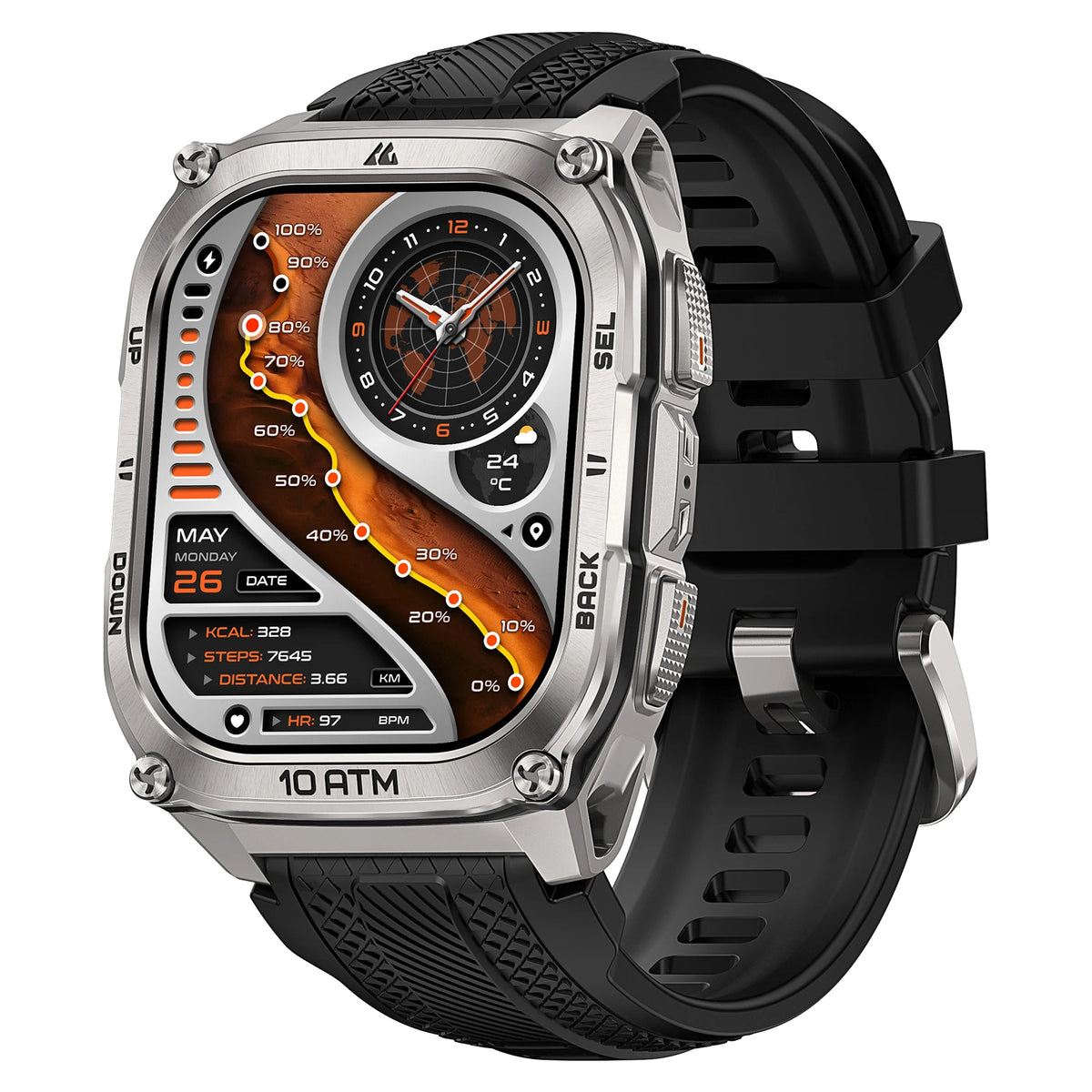 KOSPET Tank M4 Smartwatch Featuring Steel Design And Reliable Activity Tracking
