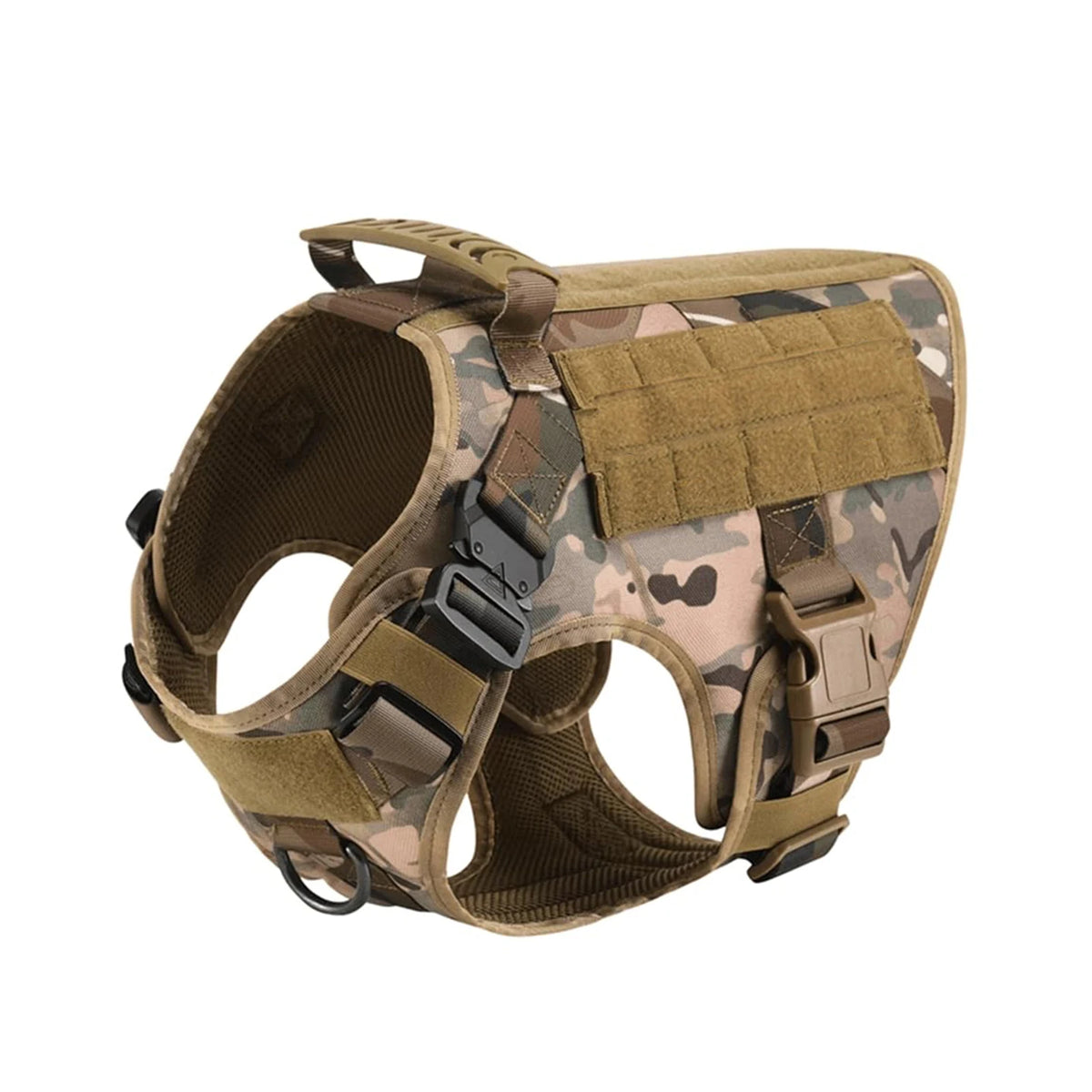 PETRAVEL Tactical Dog Harness Set with Molle Pouches and Leash