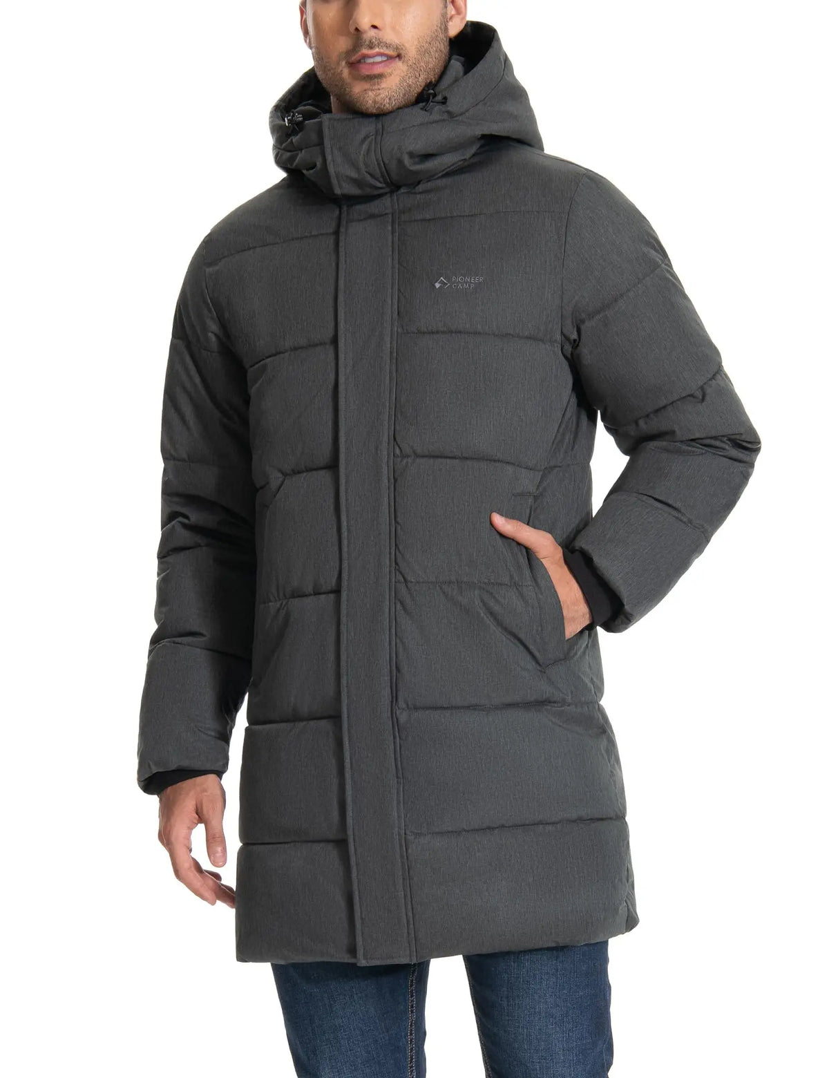 Pioneer Camp Men's Hooded Waterproof Insulated Long Winter Parka Coat