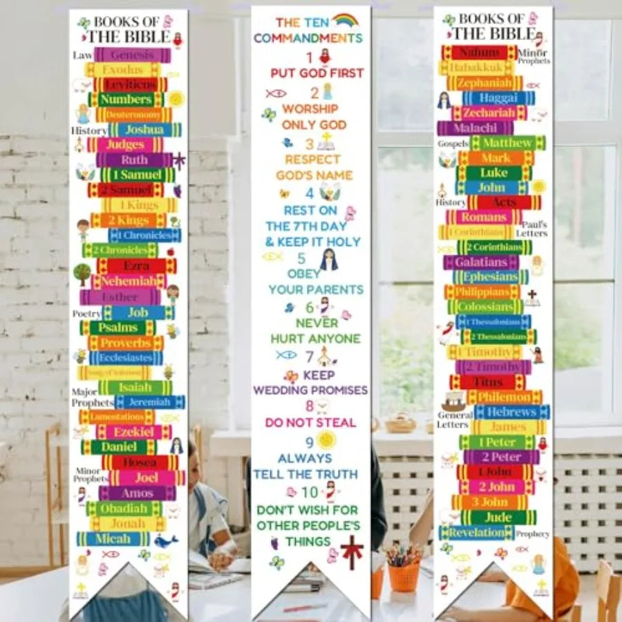 Three Piece Biblical Teaching Banners For Classroom Decor