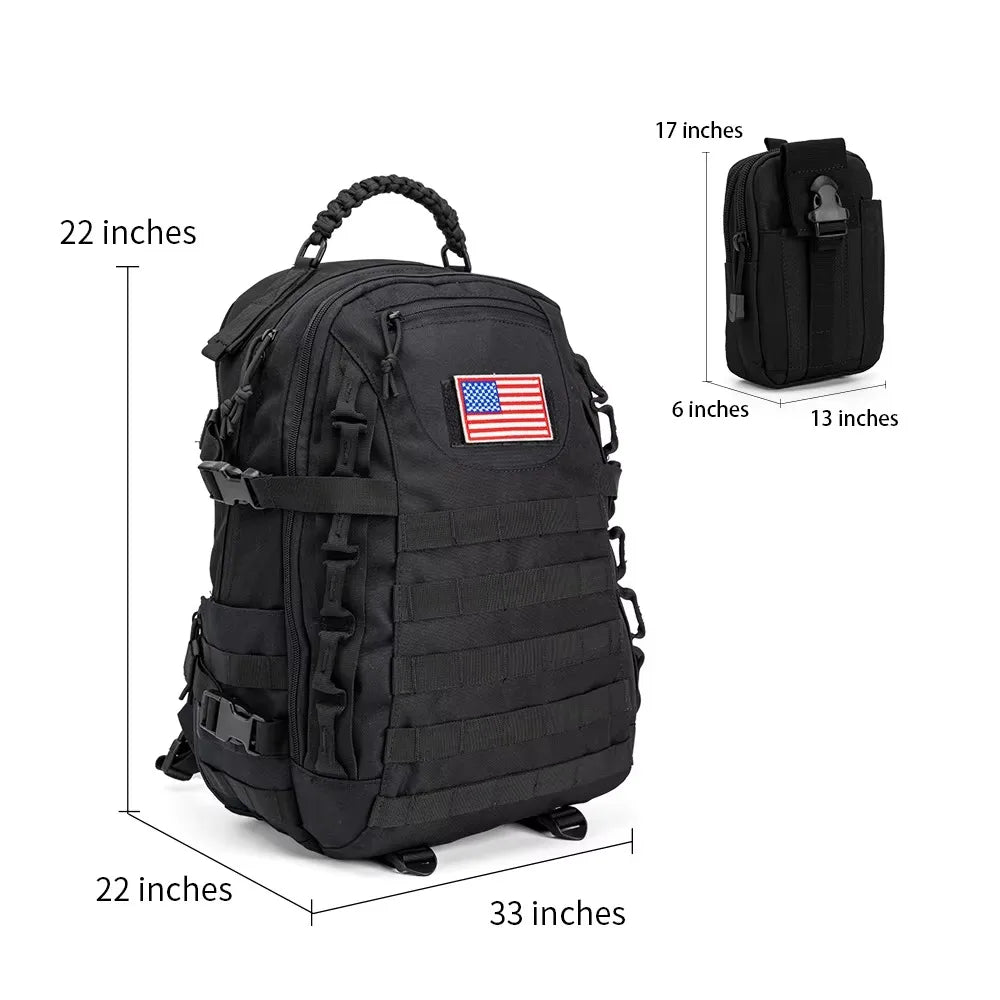 Kabaqoo Tactical Backpack With MOLLE Design For Hiking And Travel