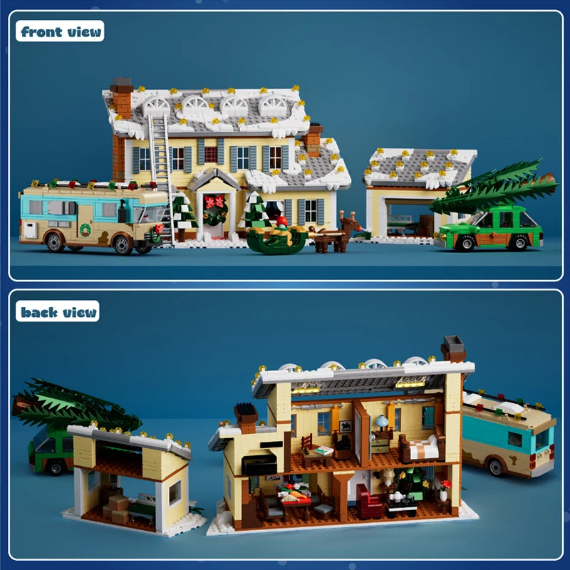 Classic Christmas Vacation House Building Block Kit With RV Garage
