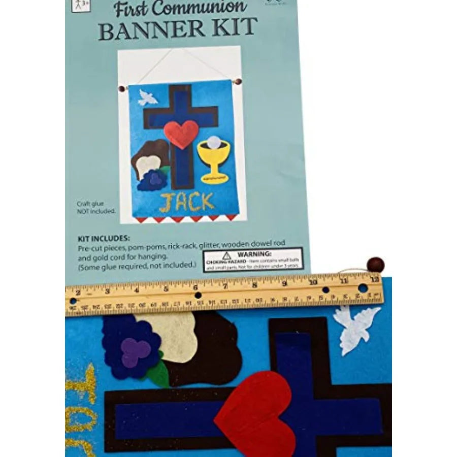 Catholic First Communion Banner Craft Kit and Pew Decoration Set