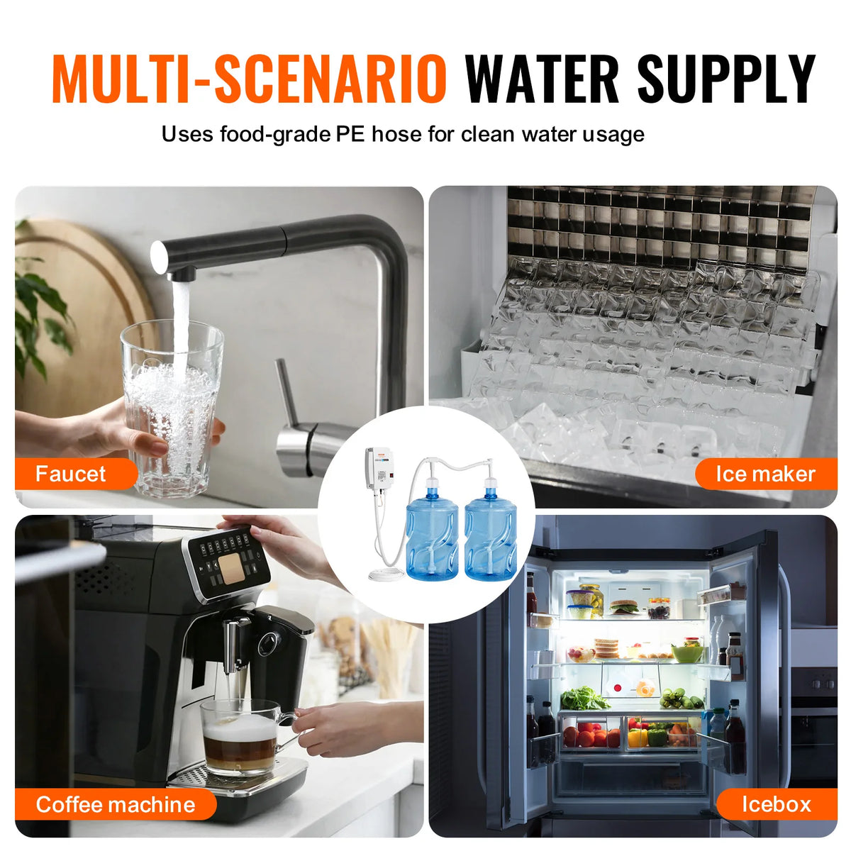 SucceBuy Electric Double Pipe Bottled Water Dispenser Pump System