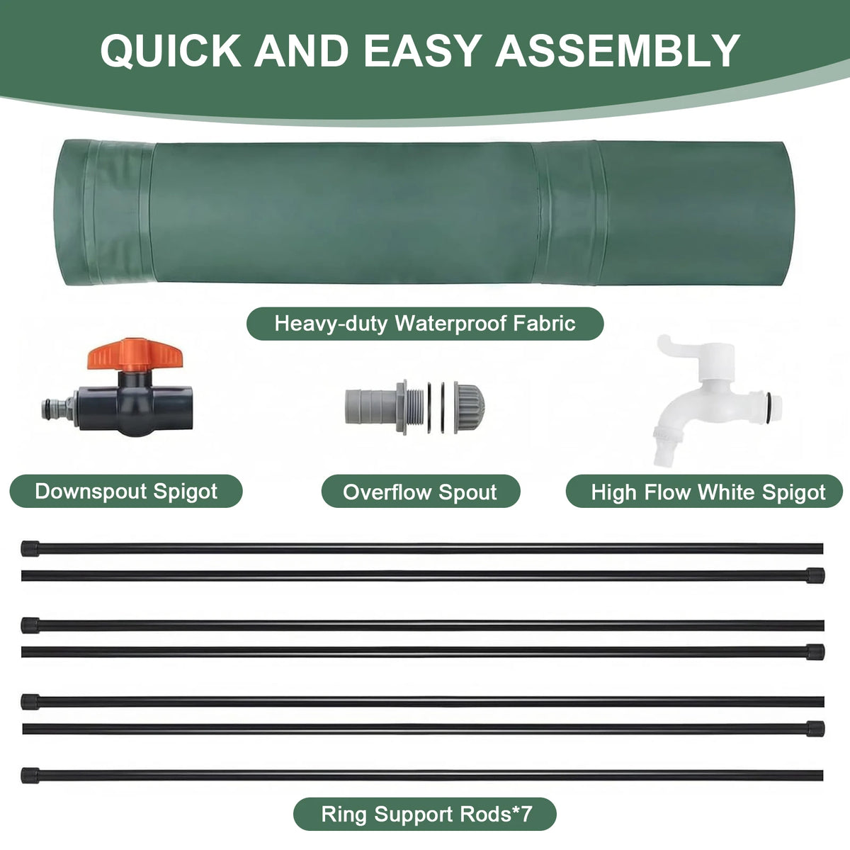 Collapsible Rain Barrel Water Collection Tank for Garden Irrigation