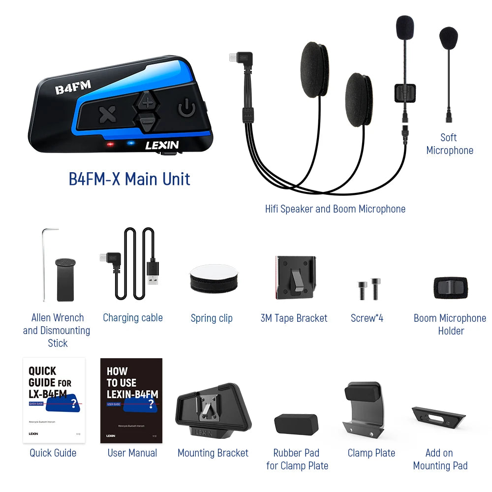 Lexin B4FMX Bluetooth 5.0 Wireless Motorcycle Helmet Intercom