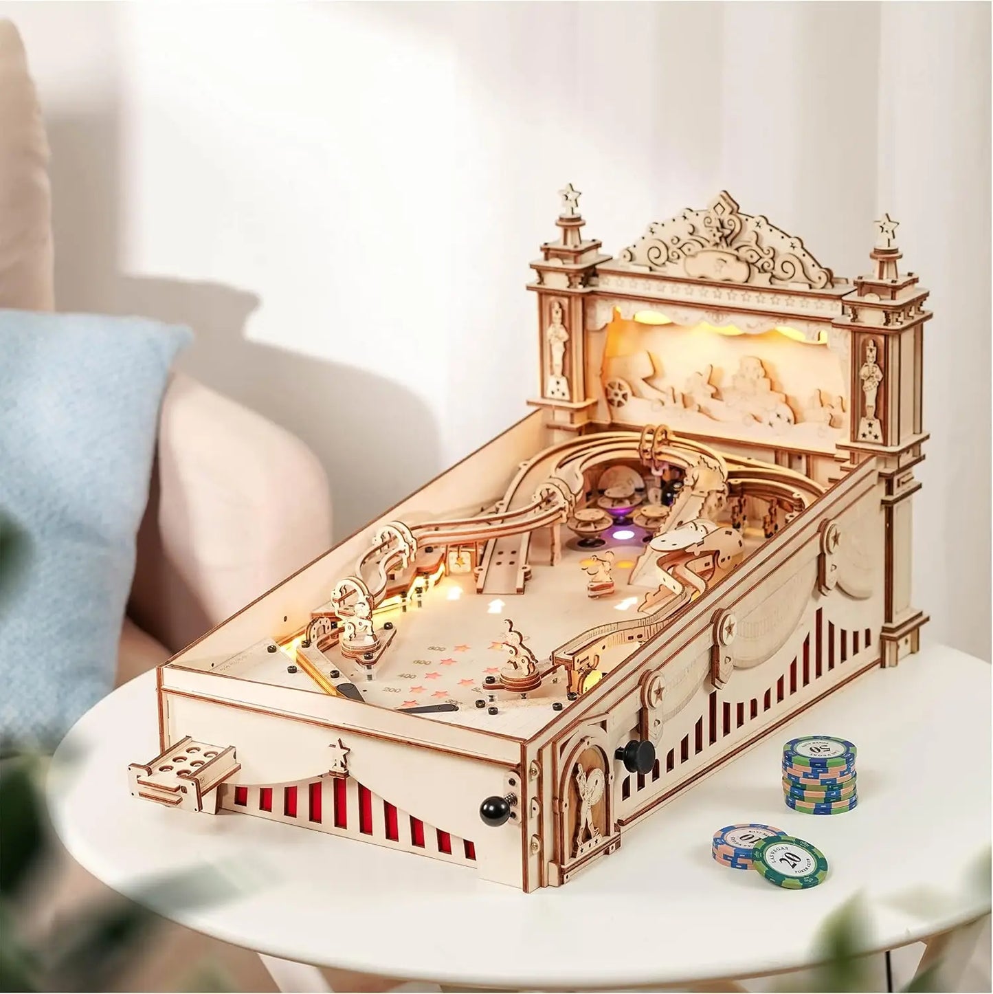 Robotime Wooden 3D Pinball Machine Puzzle Building Kit