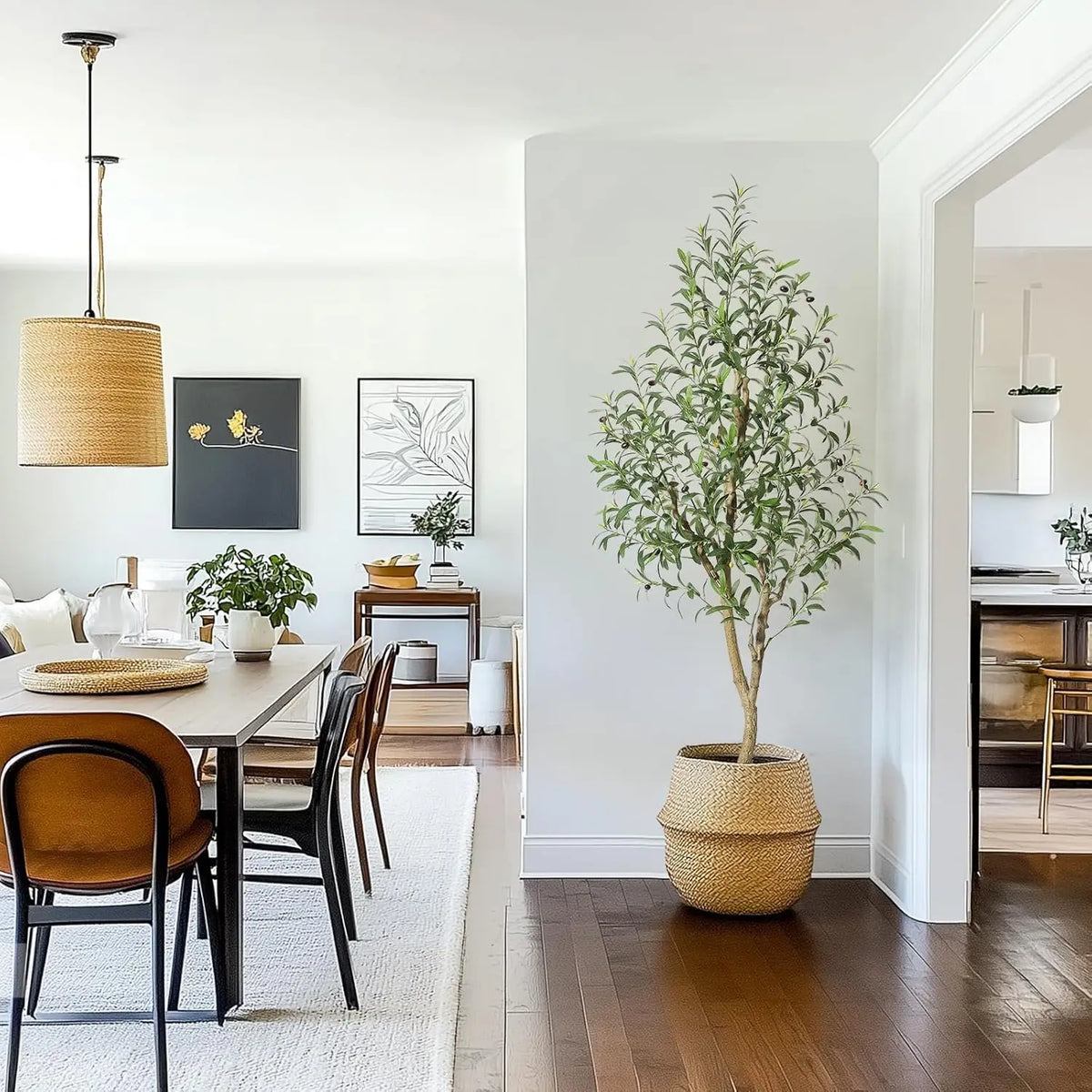 HiMISS Artificial Olive Tree Faux Potted Plant for Home Decor