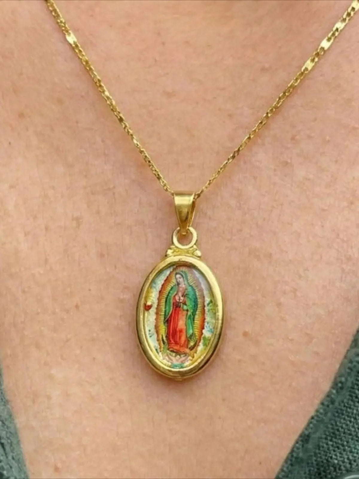 Virgin Mary Pendant Necklace Unisex Inspirational Faith Jewelry