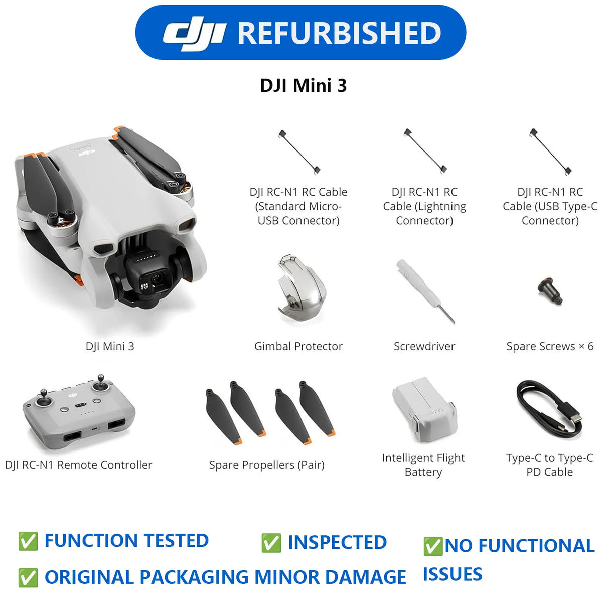 DJI Mini 3 Drone Featuring Professional Grade 4K Camera Module