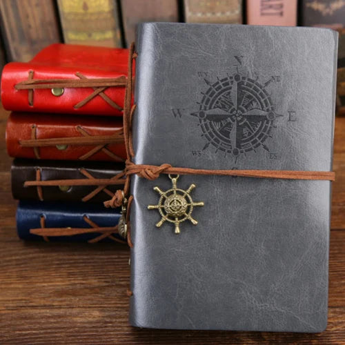 Vintage Pirate Spiral Notebook Journal With Replaceable Leather Cover