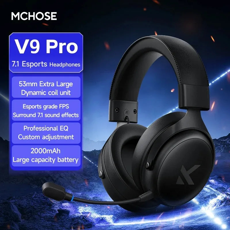 MCHOSE V9 Pro Wireless Gaming Headset Offering 7.1 Surround Sound