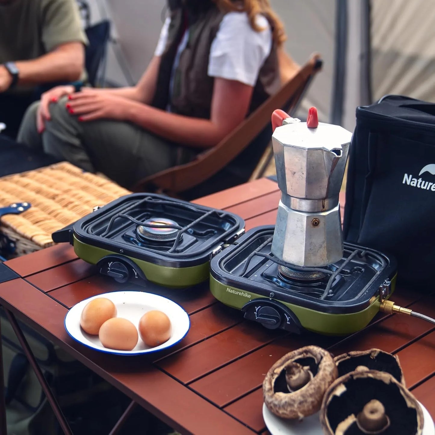 Naturehike Two Burner Folding Propane Camping Stove With Carry Bag