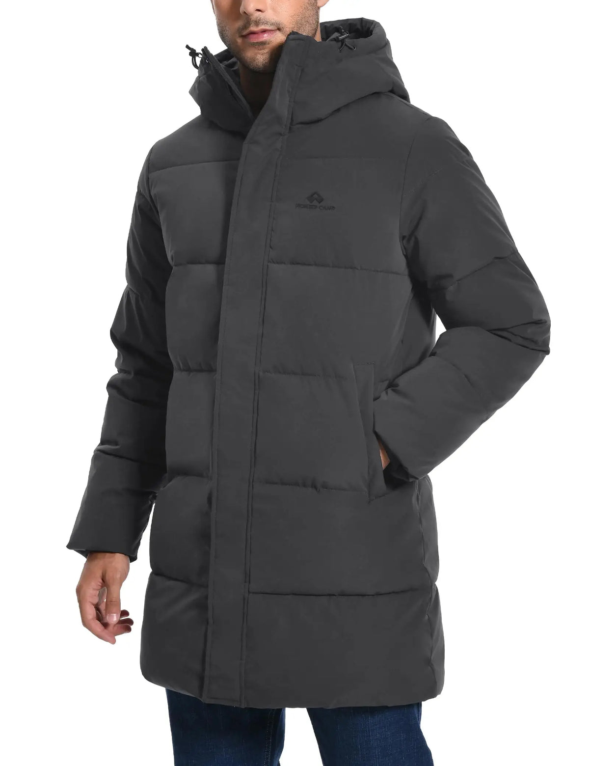 Pioneer Camp Men's Hooded Waterproof Insulated Long Winter Parka Coat