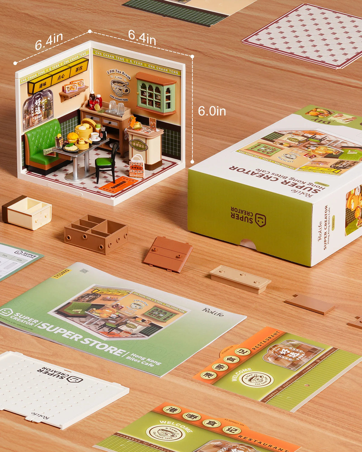 Rolife DIY Miniature Food Stall Dollhouse 3D Puzzle Kit