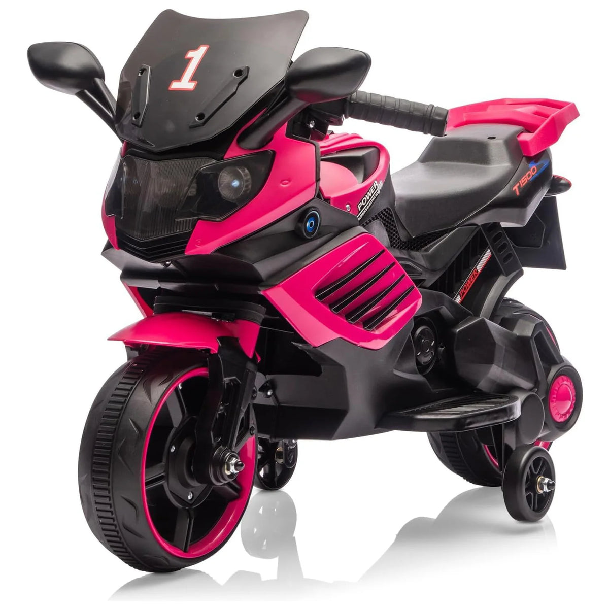 HiMISS Electric Kids Motorcycle With Training Wheels And Headlight