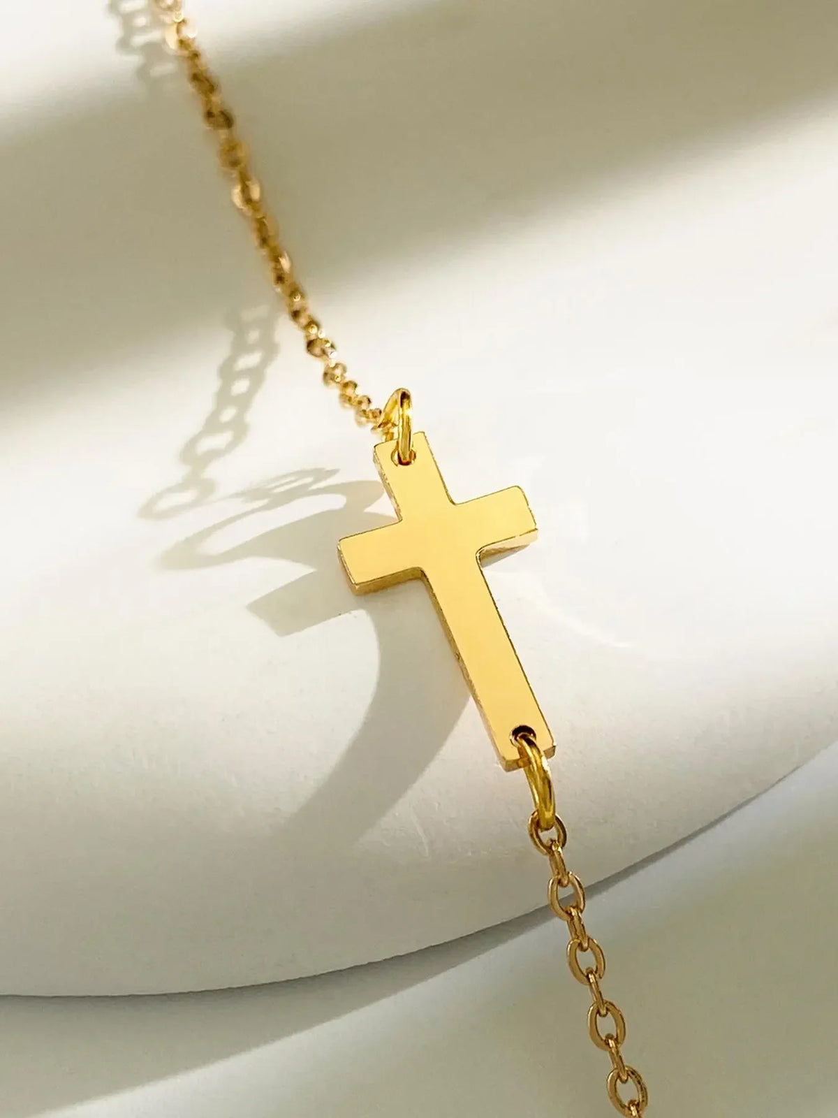 Minimalist Cross Design Titanium Steel ID Bracelet for Everyday Wear