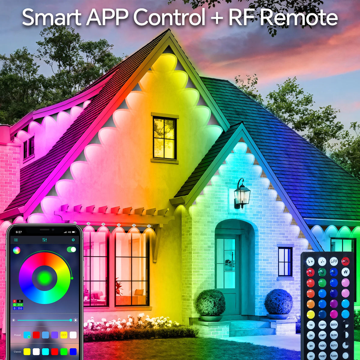AILBTON Smart Waterproof Outdoor LED Eaves Lights With App Control