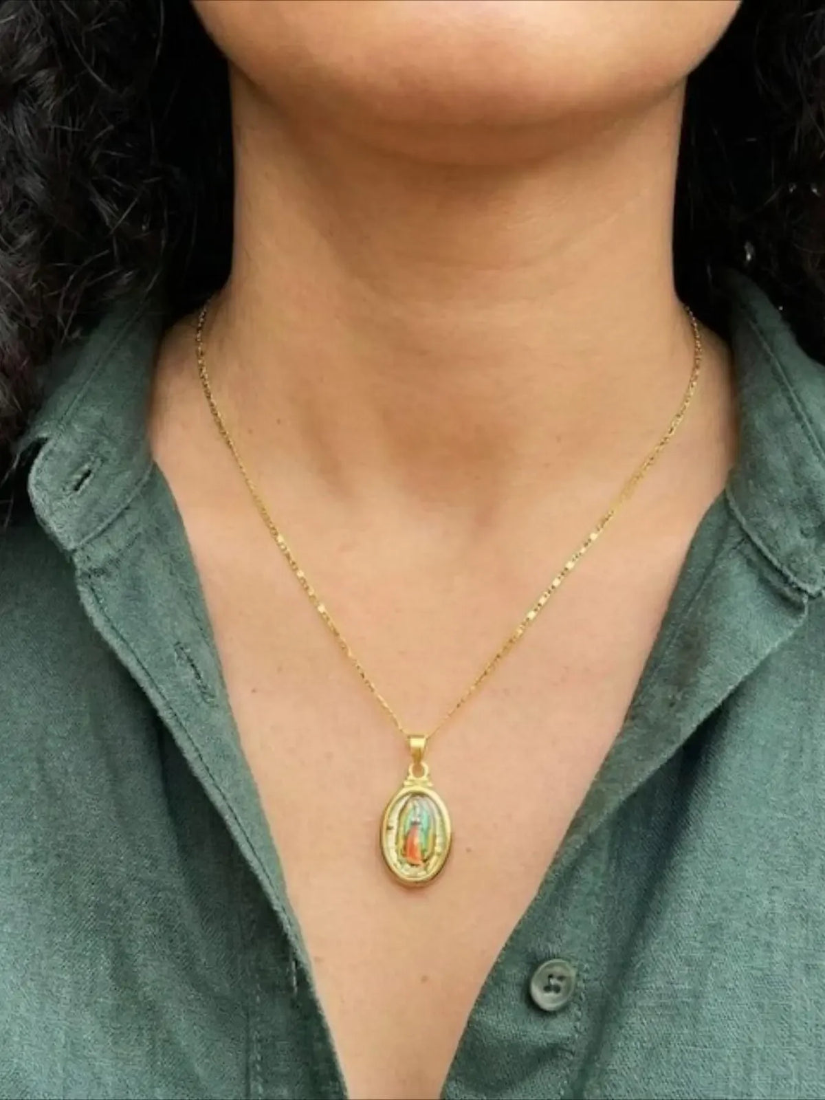 Virgin Mary Pendant Necklace Unisex Inspirational Faith Jewelry
