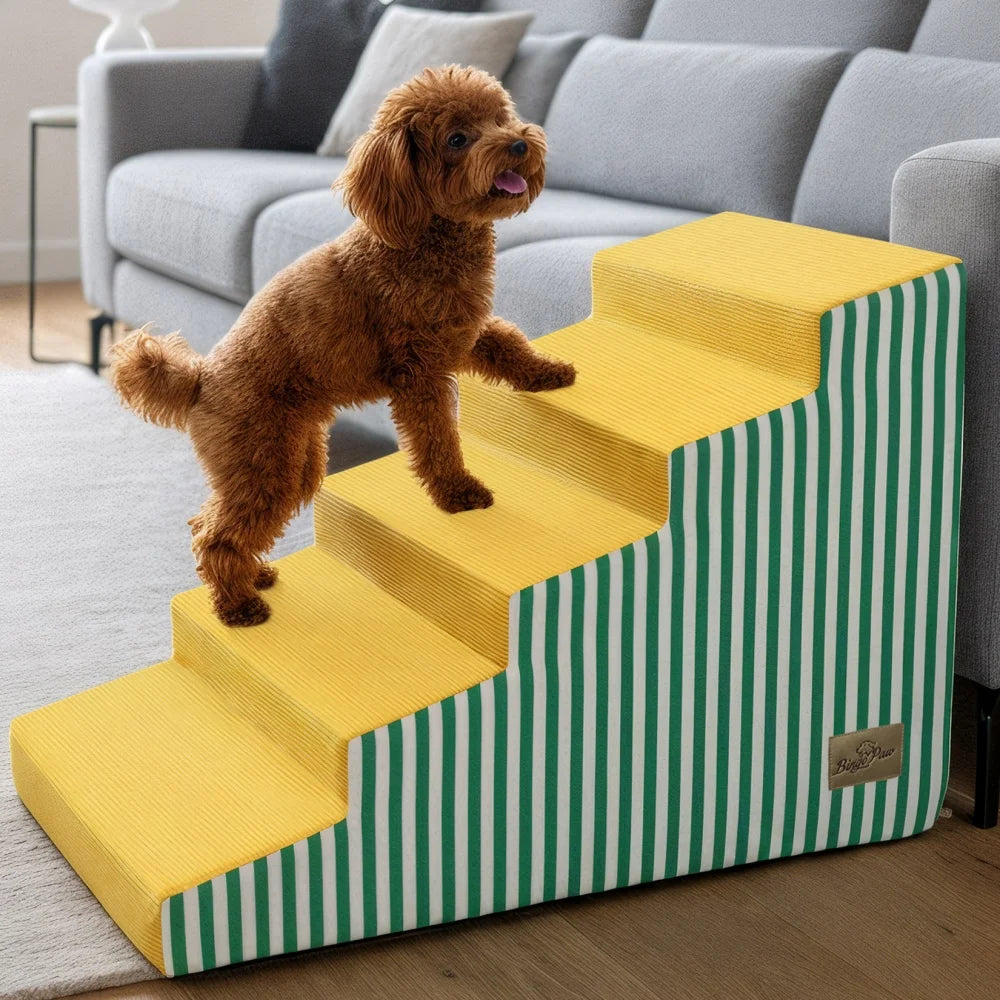 Foam Dog Stairs With Gentle Slope For Beds And Sofas