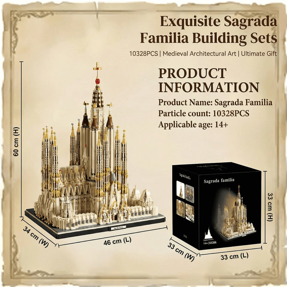 Barweer Sagrada Familia Basilica Architecture Building Block Model Set