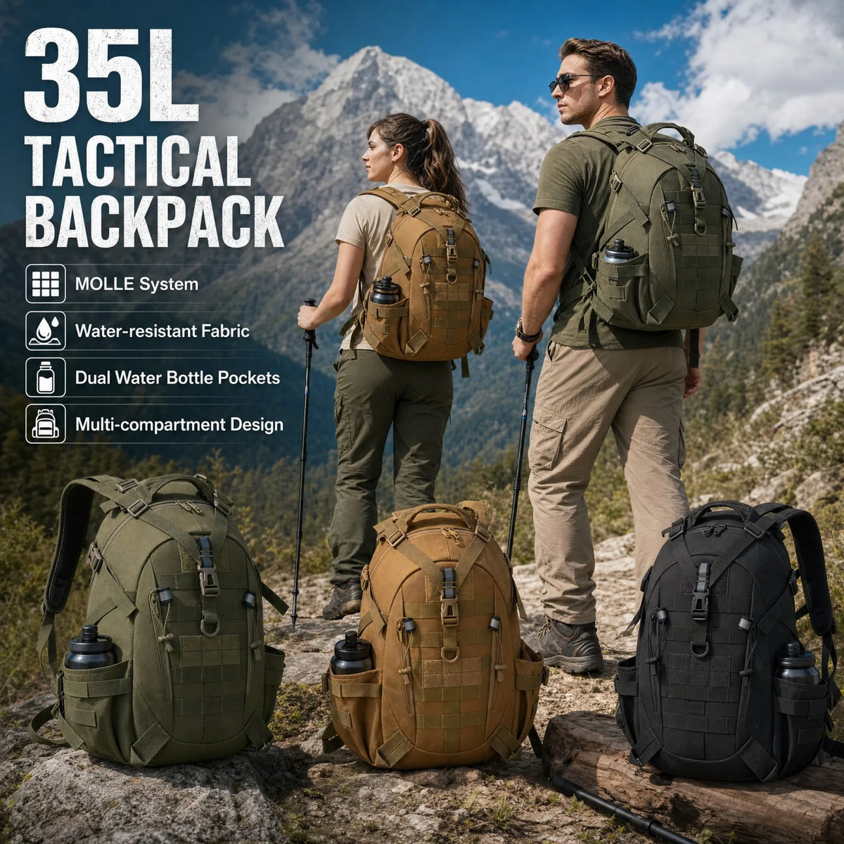 ReFire Gear Tactical Hiking Backpack With MOLLE System