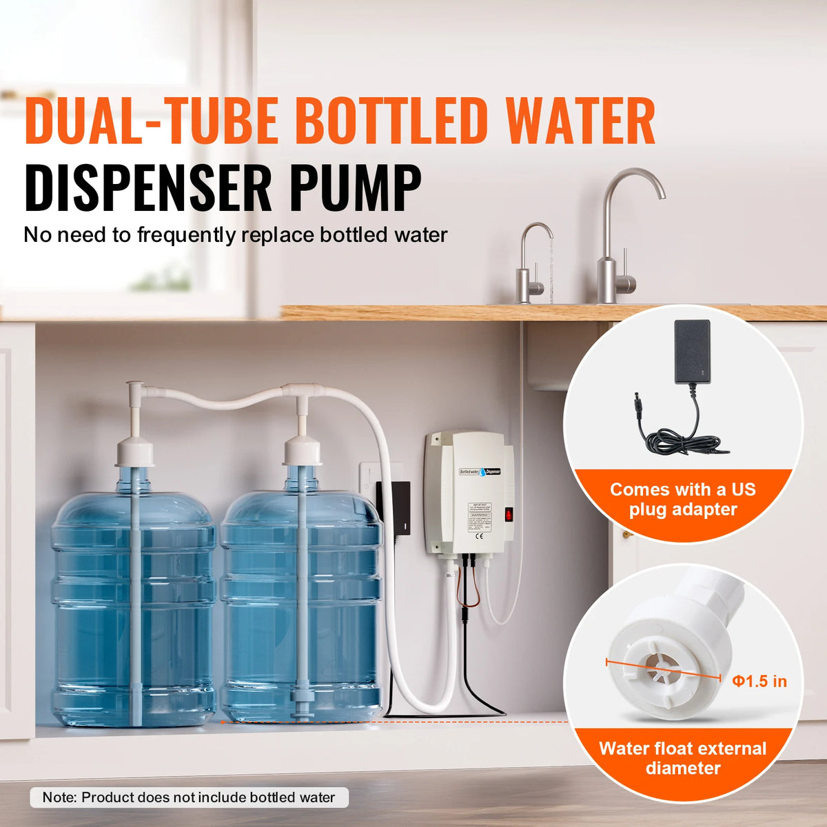 SucceBuy Electric Double Pipe Bottled Water Dispenser Pump System