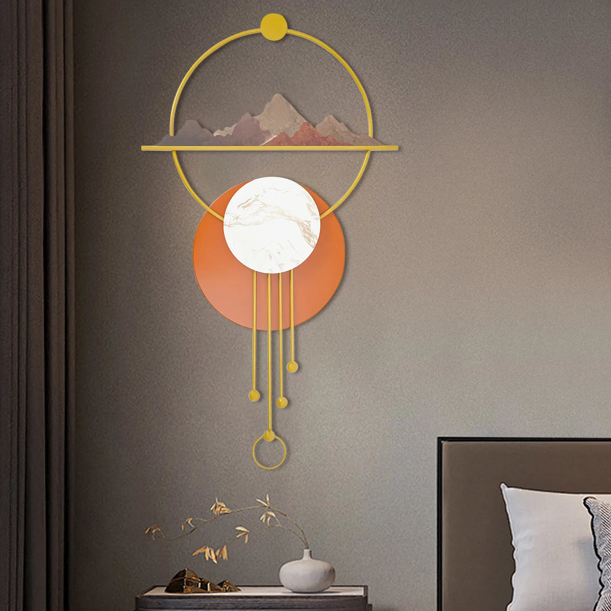Abstract Metal Wall Art Hand Polished Chinese Style Home Decor