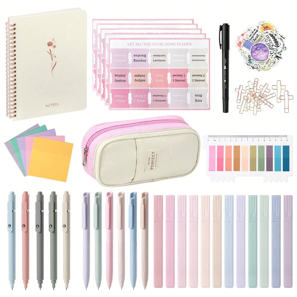Complete Bible Journaling Kit With Pens, Highlighters And Study Supplies