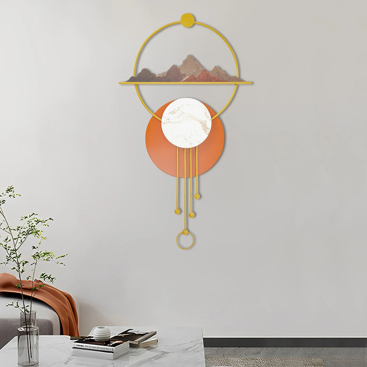 Abstract Metal Wall Art Hand Polished Chinese Style Home Decor