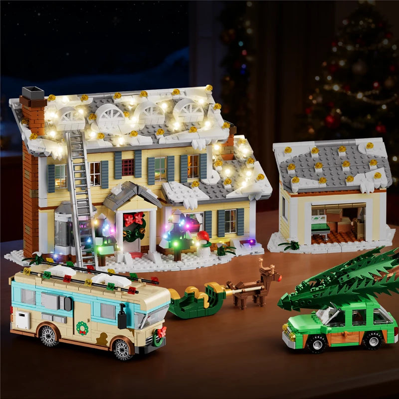Classic Christmas Vacation House Building Block Kit With RV Garage