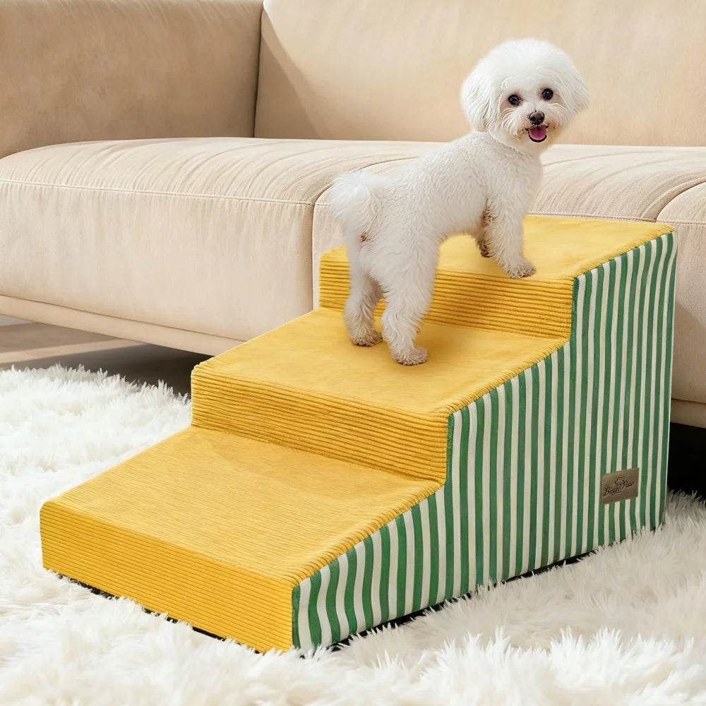 Foam Dog Stairs With Gentle Slope For Beds And Sofas