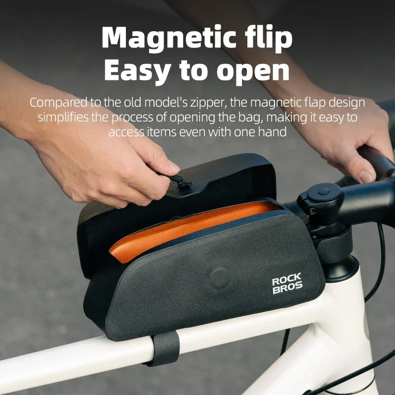 ROCKBROS Magnetic Waterproof Bike Top Tube Storage Bag