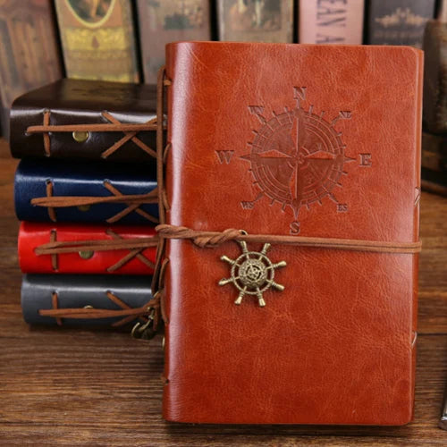 Vintage Pirate Spiral Notebook Journal With Replaceable Leather Cover