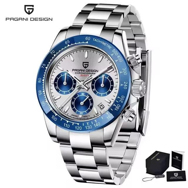 Pagani Design Men Quartz Chronograph Watch Stainless Steel