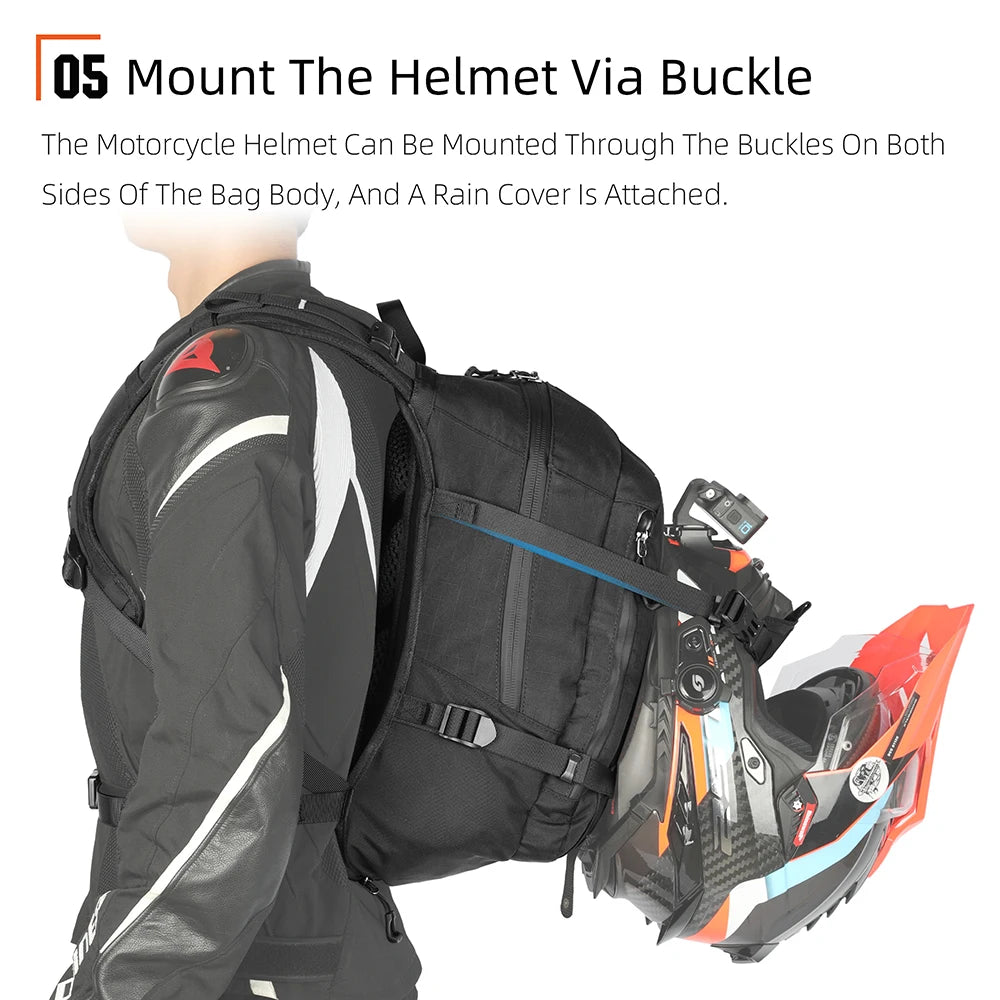 Rhinowalk Motorcycle Backpack With Magnetic Quick Release And Rain Cover
