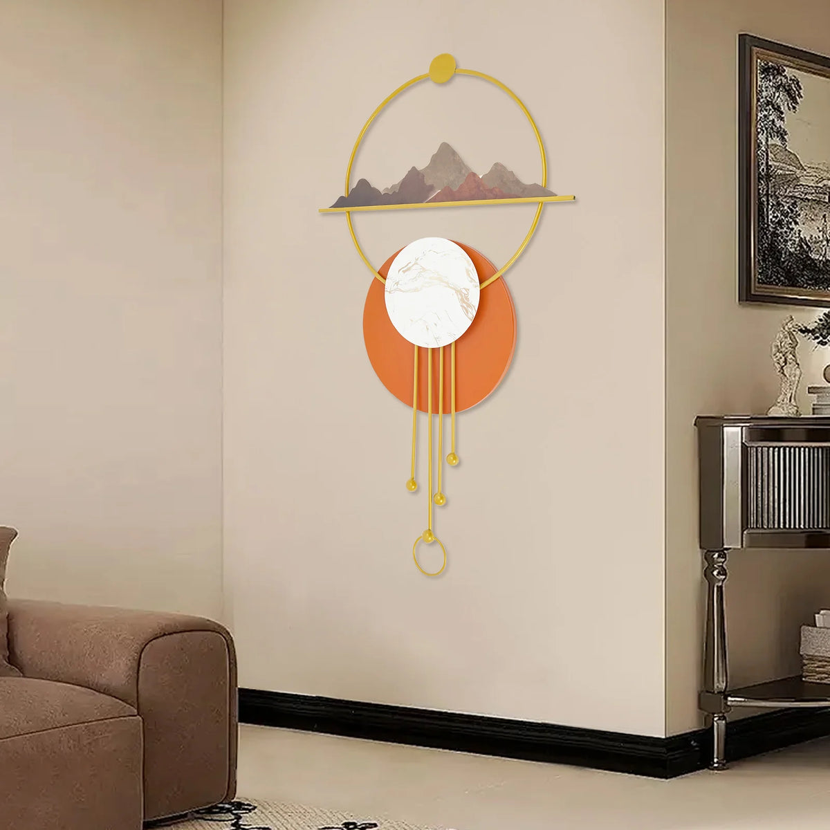 Abstract Metal Wall Art Hand Polished Chinese Style Home Decor