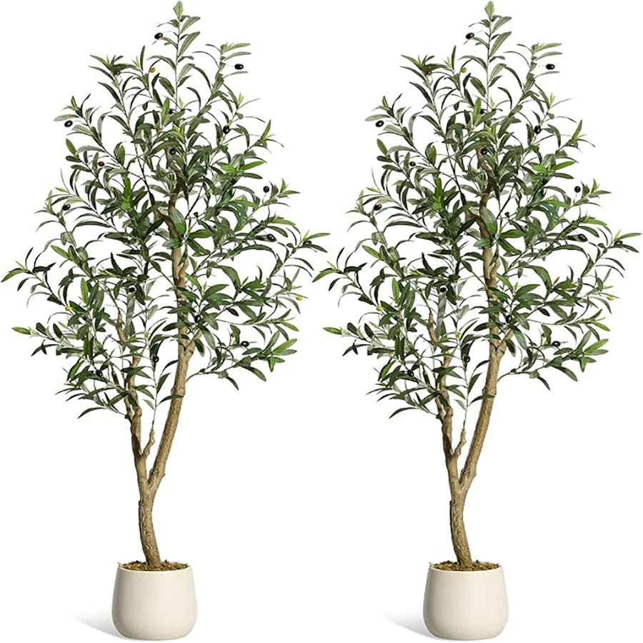 HiMISS Artificial Olive Tree Faux Potted Plant for Home Decor