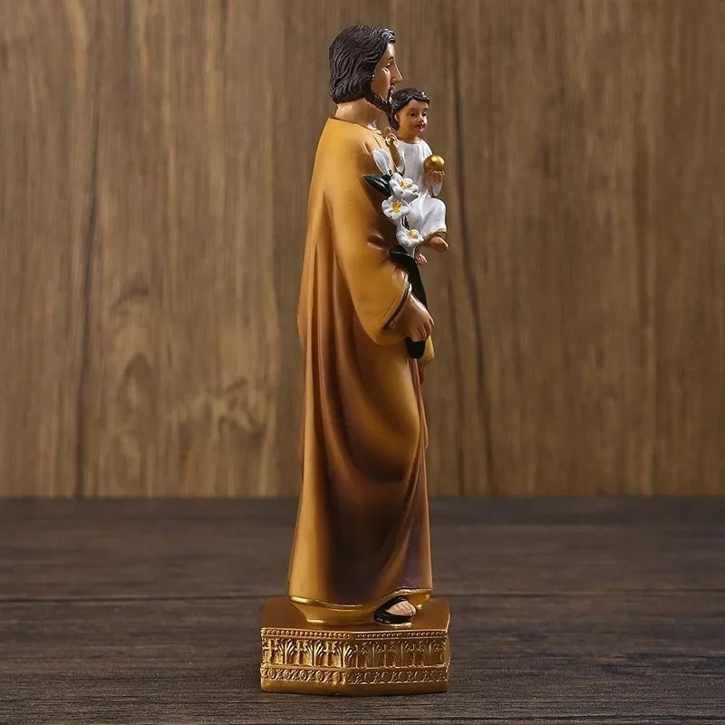 Saint Joseph And Child Jesus Catholic Resin Statue Decoration