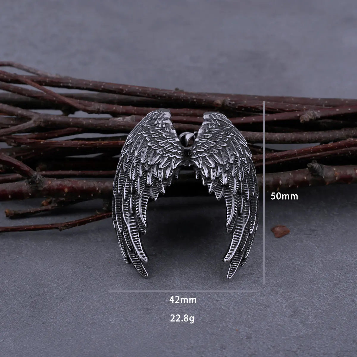 Stainless Steel Angel Wings Pendant Necklace Classic Fashion Jewelry