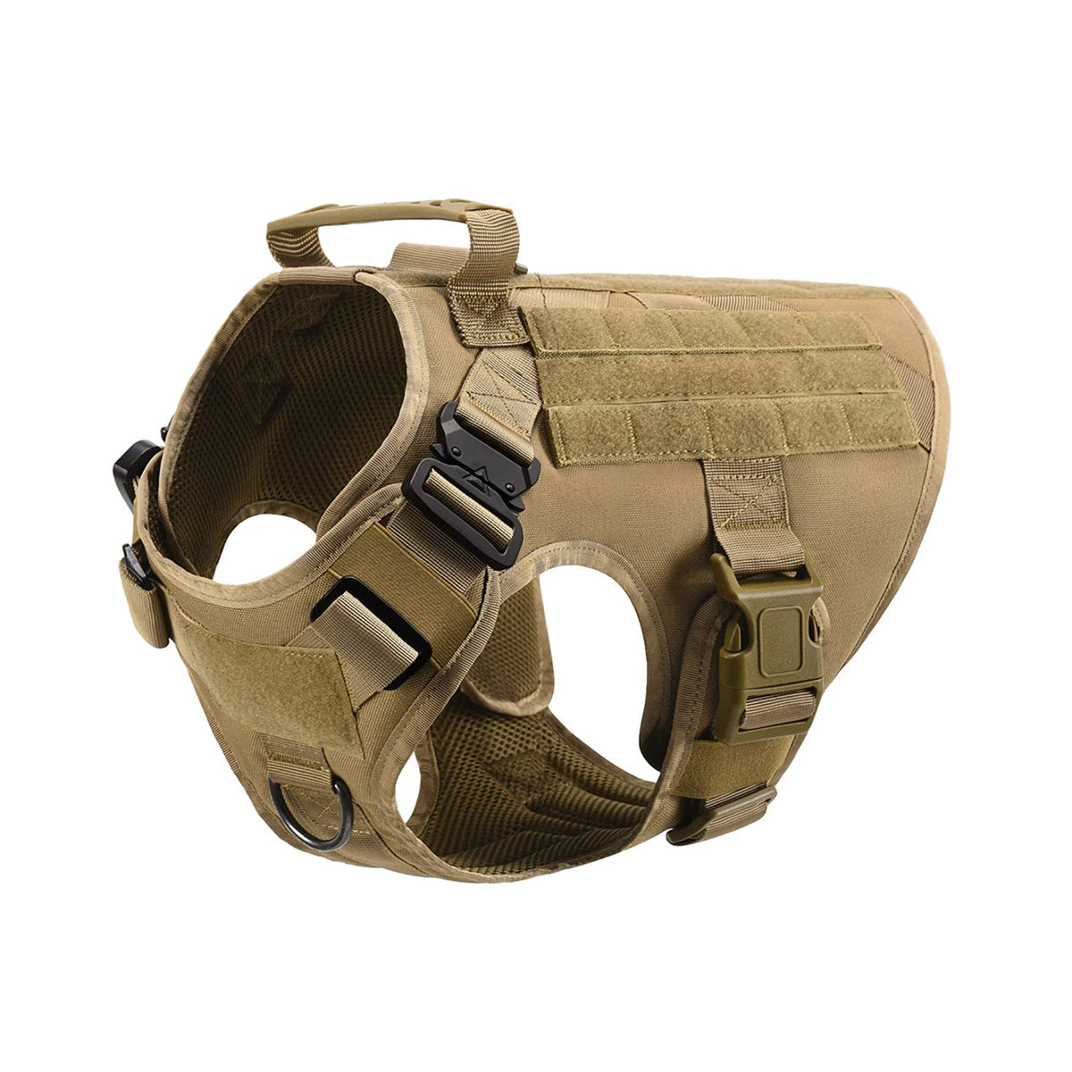 PETRAVEL Tactical Dog Harness Set with Molle Pouches and Leash