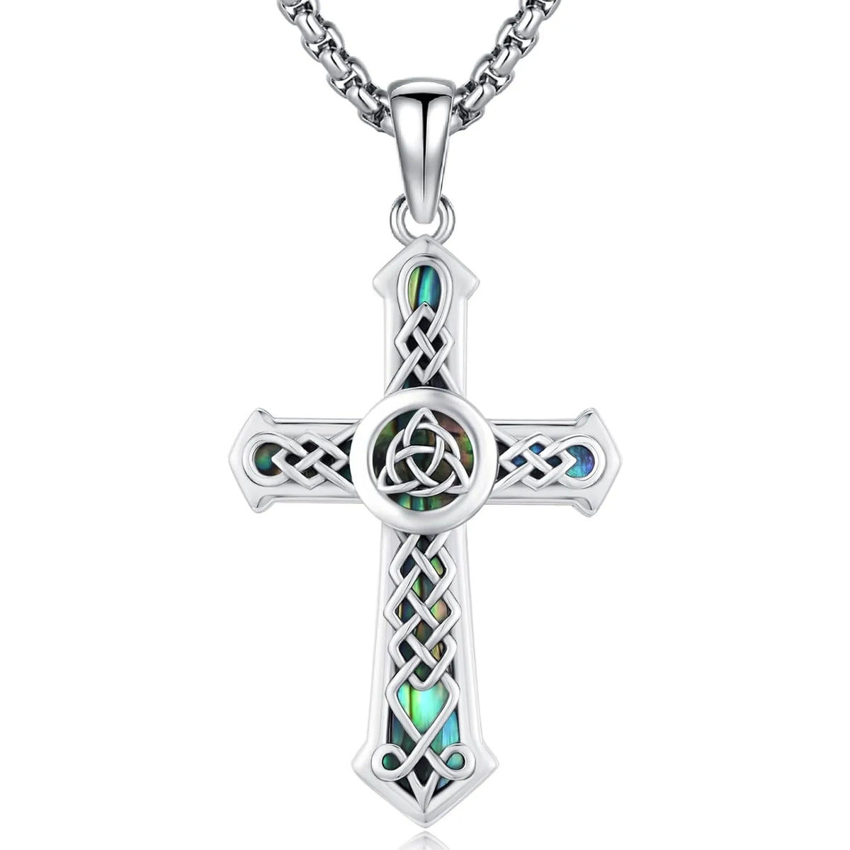 Drinsper 925 Celtic Cross Sterling Silver Pendant Necklace Amulet