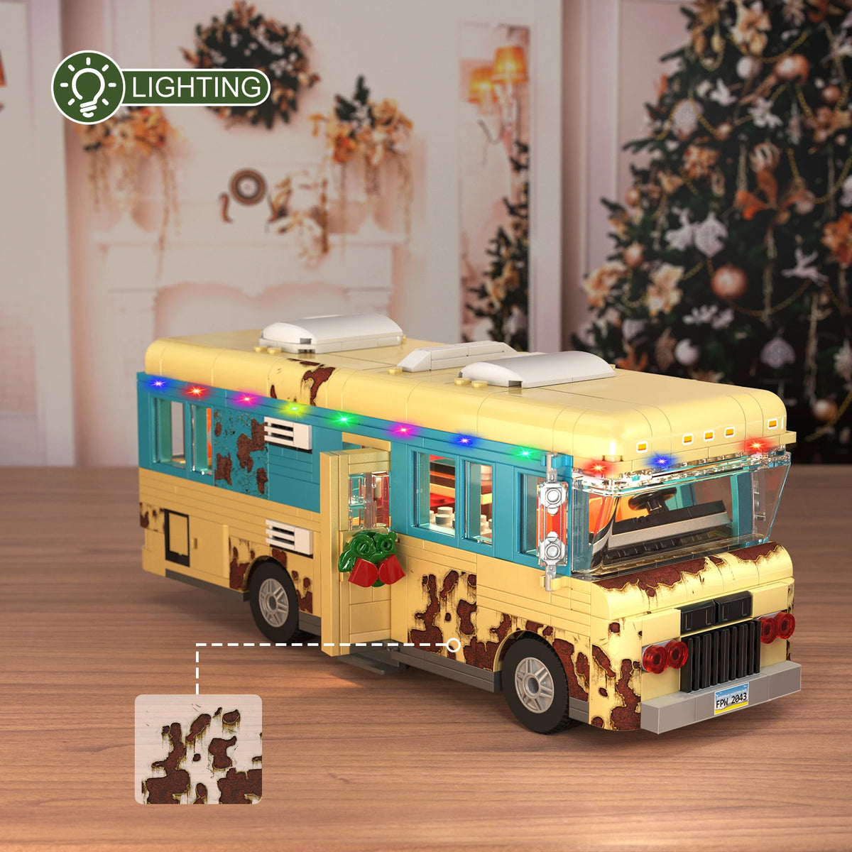 Christmas Cousins RV Building Blocks Set With LED Holiday Decor